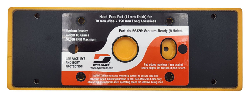 2-2/3" (68 mm) x 7-3/4" (196 mm) Vacuum Dynabug II Disc Pad, Hook-Face, Short Nap