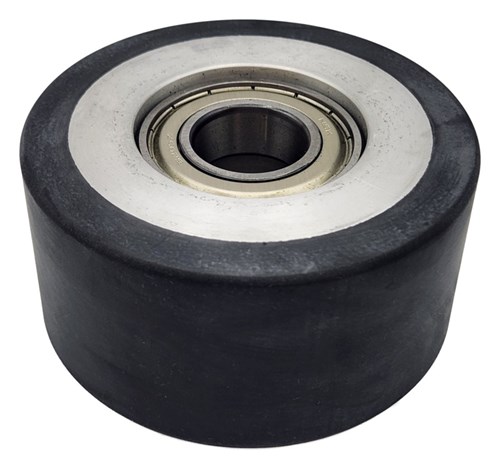 Contact Wheel, 4" Dia.x 2" W x 5/8" I.D., Flat Face, 70 Duro Rubber