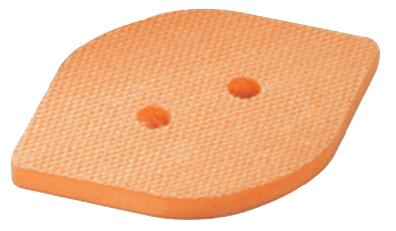 3-3/4" (95 mm) W x 2-3/8" (60 mm) L Non-Vacuum Dynafine Tear Drop Disc Pad, Hook-Face, Short Nap