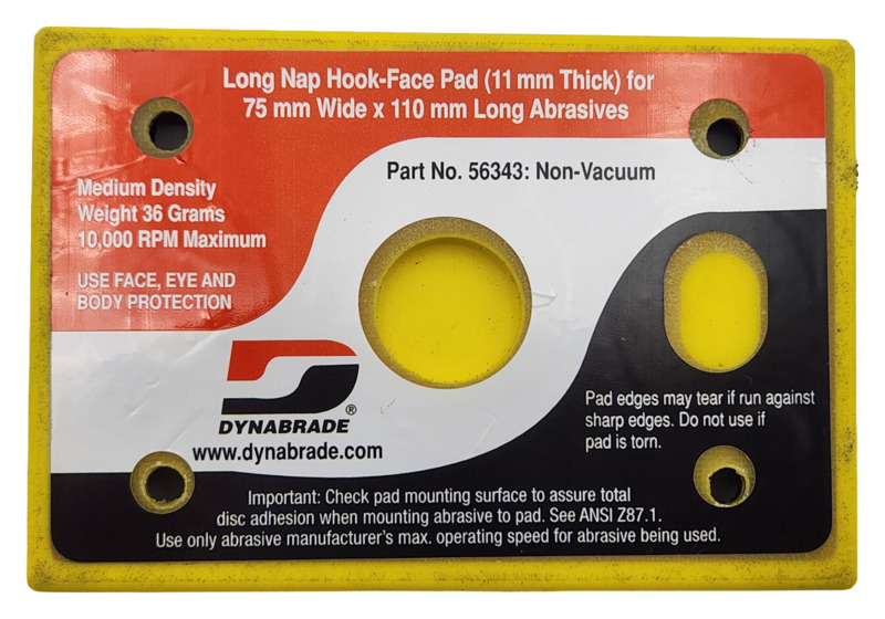 3" (76 mm) x 4-1/4" (108 mm) Non-Vacuum Dynabug II Disc Pad, Hook-Face, Long Nap