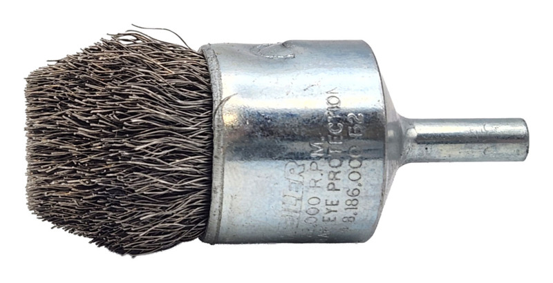 Controlled Flare End Brush 1" (25 mm) Dia. x .0104 x 1" Stainless Steel
