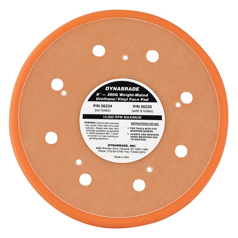 8" Dia. Vacuum Disc Pad, Vinyl-Face