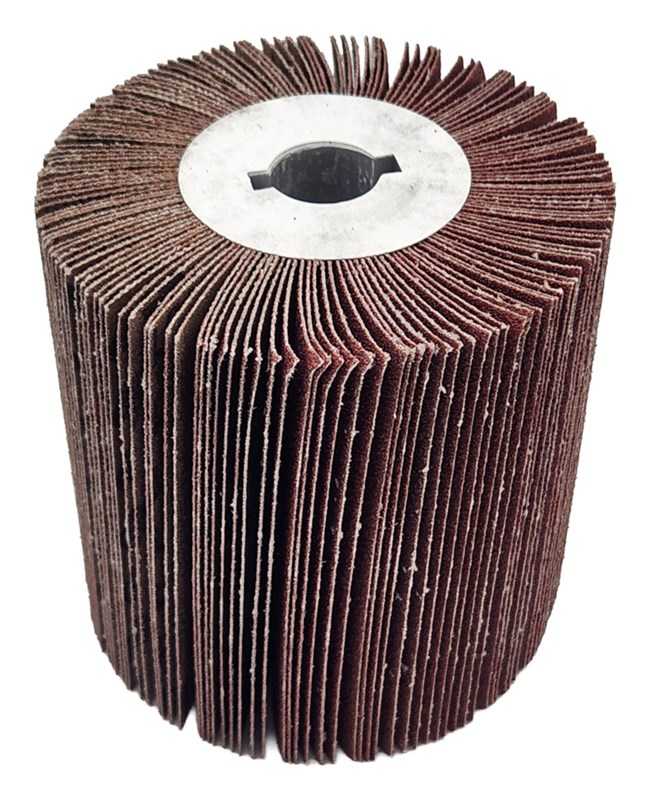 4" (102 mm) Dia. x 4" (102 mm) W x 3/4" (19 mm) CH 80 Grit A/O DynaCut Flap Wheel w/Flange