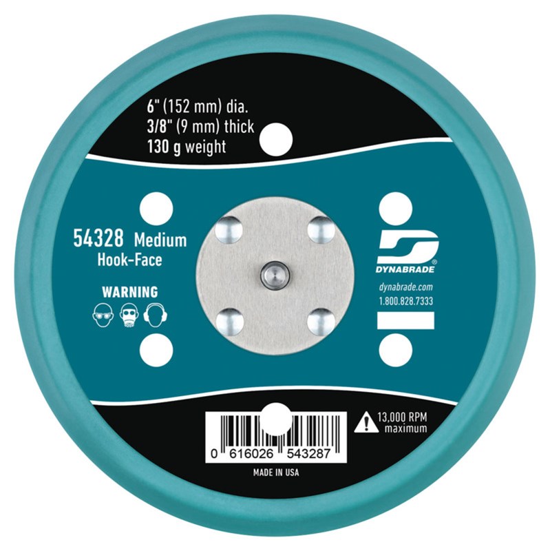 Disque d'aspiration de 6" (152 mm) de diamètre, à surface adhésive, à poils courts
