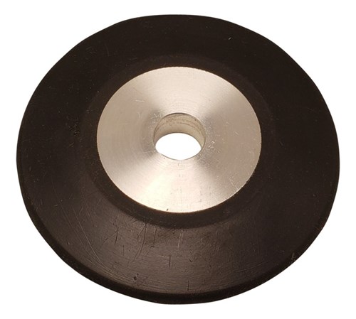 Roue de contact, diamètre 4", largeur 1/2", diamètre intérieur 5/8", caoutchouc de dureté 70 Duro, à bords arrondis