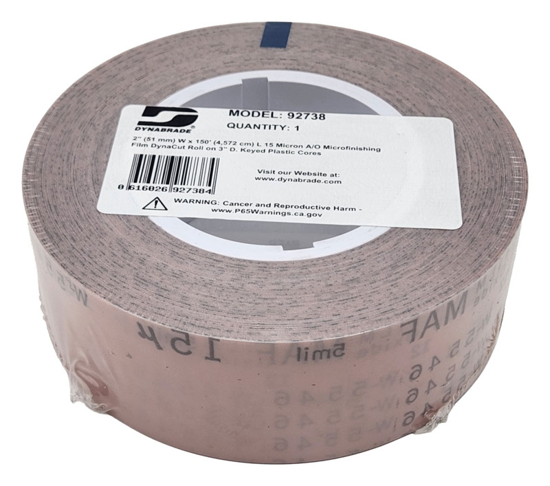 2" (51 mm) W x 150' (4,572 cm) L 15 Micron A/O Microfinishing Film DynaCut Roll