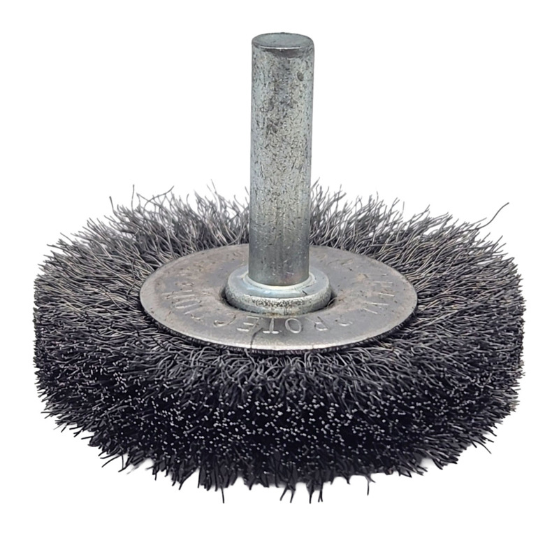 Crimped Wire Radial Wheel Brush 2" (51 mm) Dia. x .006 x 7/16" Steel