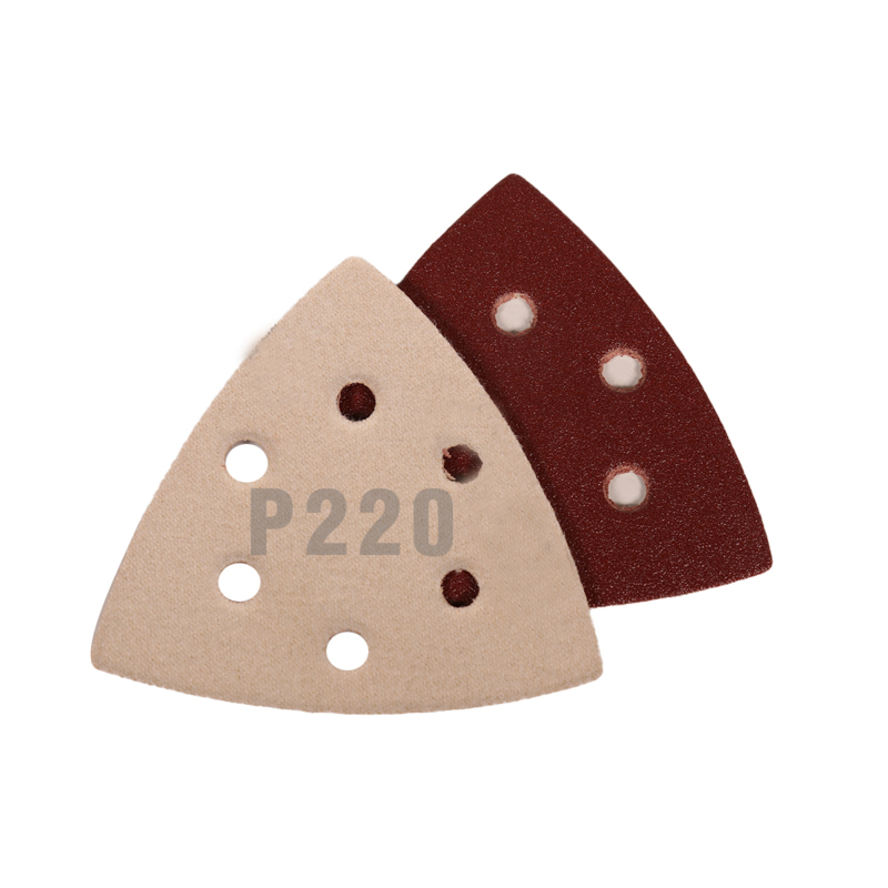 Disque DynaCut Dynafine triangulaire, grain 220, à fixation par crochet et face d'aspiration, A/O