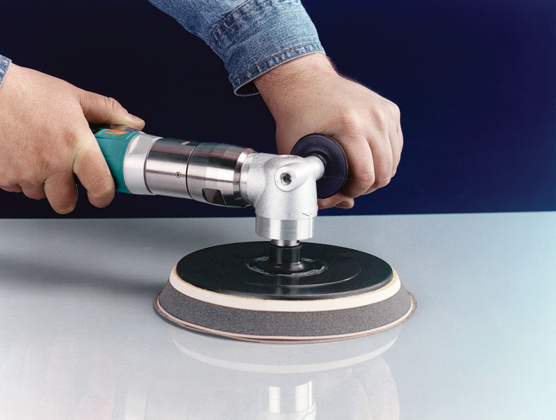 6"-8" (152 mm-203 mm) Dia. Right Angle Two-Hand Rotary Buffer