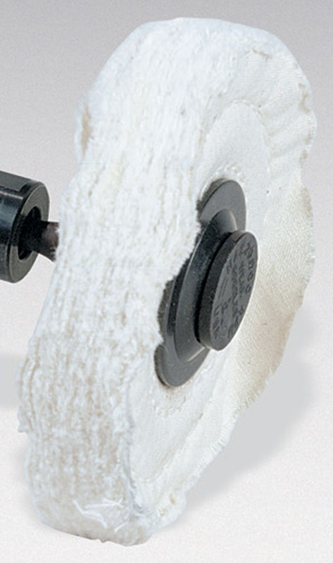 4" (102 mm) Dia. x 1/2" (13 mm) W x 3/4" (19 mm) Cotton Buff Wheel