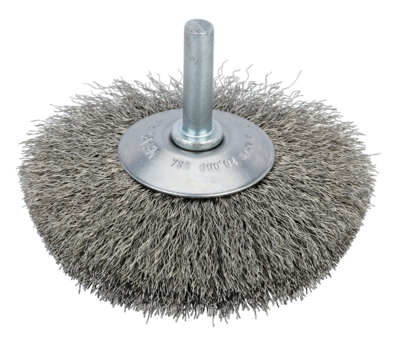 Brosse radiale à fil ondulé, diamètre 2" (51 mm) x 0,0118 x 7/16", en acier