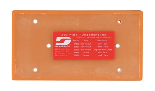 3-2/3" (93 mm) W x 7" (178 mm) L Non-Vacuum Dynabug Disc Pad, Hook-Face, Short Nap