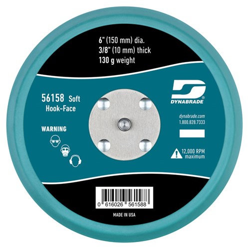 6" (152 mm) Dia. Non-Vacuum Disc Pad, Hook-Face, Short Nap