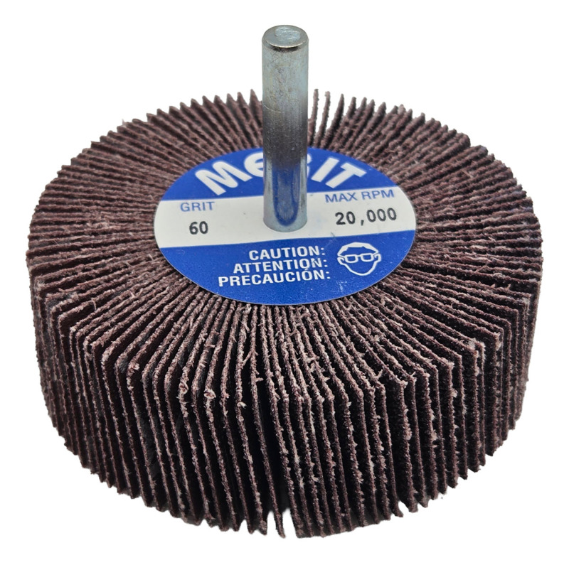 3" (76 mm) Dia. x 1" (25 mm) W x 1/4" (6 mm) Shaft 60 Grit A/O DynaCut Flap Wheel