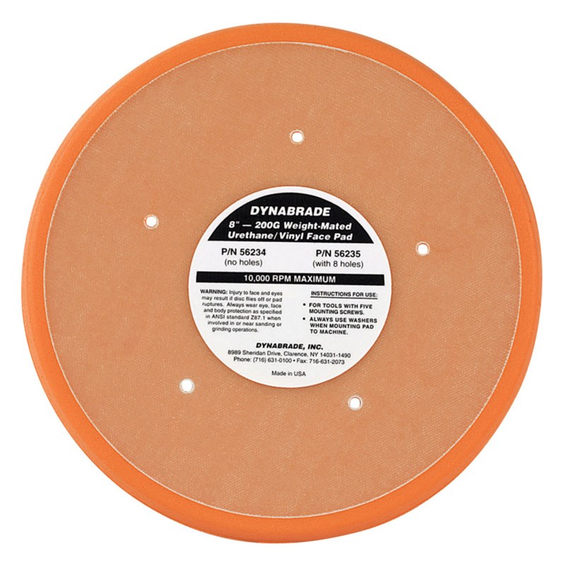 Plaquette de frein à disque non à dépression de 8 pouces, à face en vinyle